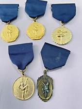 Majorette Blue Ribbon Medal Badge Pin Awards Baton Marching Band Dance Lot of 5 picture