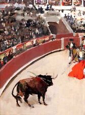 Oil painting El-Espada-Sir-John-Lavery-R.A. matador bullfighting festival cows picture