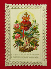 Antique SACRED HEART Lace Holy Card JESUS BODY BLOOD Card Einsiedeln Switzerland picture