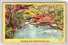 Brownhood MO-Missouri, General Greetings Lake Area, Antique, Vintage Postcard picture