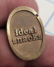 VTG Lapel Pinback Hat Pin Copper Tone Ideal Snacks Oval Heave  picture