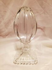 Crystal Glass Egg Paperweight Figure Solid Clear Faceted 7x3x3 2.5 Lbs picture