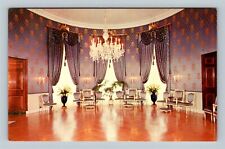 White House Blue Room, State Dinners, Reception Vintage Washington DC Postcard   picture