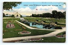 Sunken Garden In Beautiful Mitchell Park Milwaukee Wisconsin WI Vintage Postcard picture