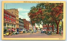 Postcard Atlantic Street looking North, Stamford, CT linen 1940's F179 picture