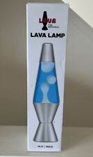 Lava the Original 14.5-Inch Silver Base Lamp with Blue Liquid & White Wax picture