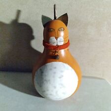 Hand Painted CAT Folk Art Gourd 8