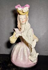 Vintage 1940’s Cordey Woman Lady Victorian Dress w/Lace Veil Hat Bust Figurine picture