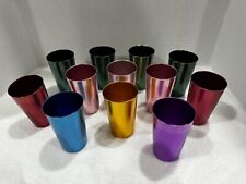 Lot of 12 Vintage Bascal Aluminum Tumblers Drinking Cups Tumblers 4.5” MCM picture