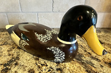 Vintage Wooden Mallard Duck Decoy Hand Carved & Painted (Approx 14