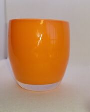 Glassybaby Votive Orange~ CRUSH Original Sticker Candle Holder 091 picture