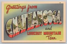 Chattanooga Tennessee, Large Letter Greetings Lookout Mountain, Vintage Postcard picture