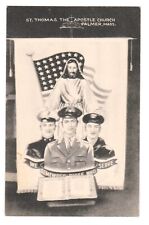4 Vintage Palmer MA Postcards St. Thomas Cemetry The Apostle Church Greetings picture