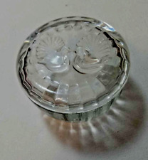 Vintage Italian crystal ribbed Dove trinket dish Marked picture