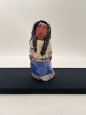 Keena Mohawk Signed Native American Indian Clay Figurine 4” Mother picture