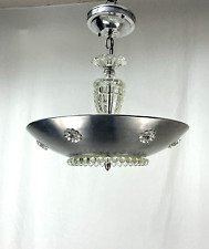 Vtg Art Deco MCM Ceiling Light Semi Flush Chandelier 1920s 1930s 1940s 1950s picture
