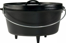 Lodge Pre Seasoned Cast Iron Deep Camp Dutch Oven with Lid 10 Qt Size 14 picture