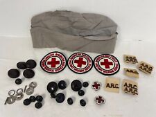 LOT x37 Vtg 1940's American Red Cross WWII Military + Buttons Pins ARC Garrison picture