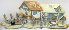 Vintage 1970s Wall Art Molded Plastic HOMCO Fishing Wharf Pier Shack Boat #1 picture