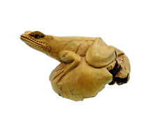 WONDERFUL HAND CARVED FROG FIGURINE superb realistic details picture
