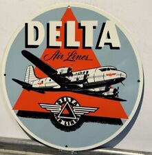 Vintage Style Delta Air Lines Aviation  Metal Heavy  Quality Sign picture