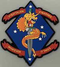 MARINE CORPS  1ST BN BATTALION 4TH MARINES HOOK & LOOP PVC PATCH picture
