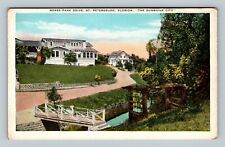 St. Petersburg FL Roser Park Drive Booker Creek Florida c1920 Vintage Postcard picture