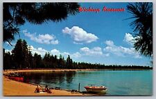 Wickiup Reservoir South Century Drive Bend Oregon Shore Boat Forest VNG Postcard picture