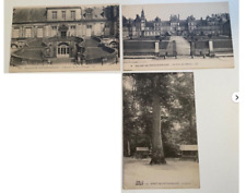 3 1910s Lithograph Postcards Fountainbleau France Palace Gardens Forest, Chateau picture