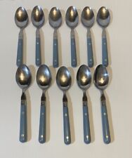 VTG Washington Forge Mardi Gras Williamsburg Blue Stainless Soup Spoon Lot Of 11 picture