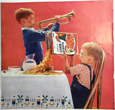 Trumpet Boy Kelloggs Vtg 1963 Magazine Print Cereal Ad Spills Corn Flakes picture