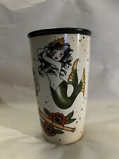 Starbucks Mermaid Siren Tattoo Sailor Ceramic 2015 Tumbler Mug-No Lid-12oz picture