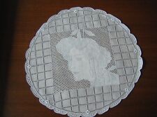 Antique Appenzell Hand classy Embroidery Doily  20s woman head. picture