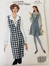 Vintage Vogue Pattern 1990's Jumper Dress Blouse Set #8416 UNCUT Size 6 8 10 picture