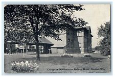 c1910's Chicago & Northwestern Railway Depot Baraboo Wisconsin WI Postcard picture