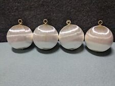 Set Of 4 Vintage Christmas Ornaments White Satin picture