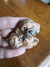 Cute Vintage Signed Cocker Spaniel? Puppy Dog Ceramic Figurine Miniature Brown picture