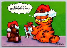 Postcard Garfield Cat Cartoon Christmas Gift to Pooky Bear 1978 Jim Davis Z17 picture