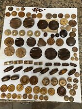 vintage old carved wood matching sets large buton lot picture