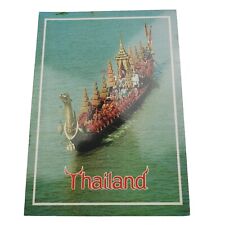 BANGKOK THAILAND POSTCARD SUBANAHONSA KINGS BARGE BOAT CHAO PHAYA RIVER POSTED picture