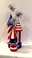 Rocket Shaped Patriotic RWB Firecrackers with RWB Ribbon Bow  - 4th of July picture