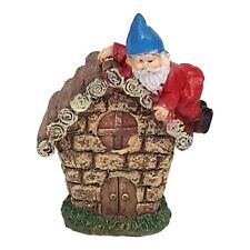 Vintage Miniature Garden Gnome On House Figurine Elf Elves picture