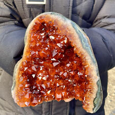 3.7LB Natural citrine geode quartz cluster crystal Cathedrals specimen Healing picture