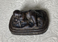 RARE Antique Baby / Childs Cast Iron Grave Marker Top Figural Victorian Oddity picture