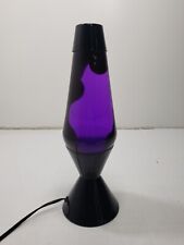 Lava Lamp The Original 16.3” Silver Base Lamp Black Wax in Purple Lava Tested picture