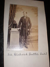 Cdv Old Photograph Sir richard Butler 9th baronet of Cloughgrenan Ireland c1860s picture