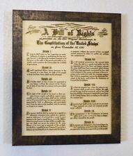 Laser Engraved On Wood and Framed US Bill of Rights Plaque 8