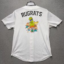 Nickelodeon Rugrats Baseball Jersey Mens Medium White Button Front Breathable picture