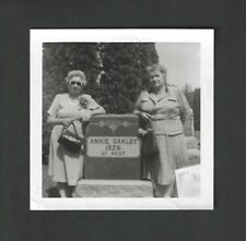 Annie Oakley Gravesite - Vintage Snapshot - Mom and Aunt Nellie picture