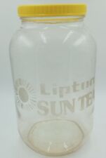 Vintage Lipton Gallon Sun Tea Glass Jar with Yellow Lid, Excellent condition picture